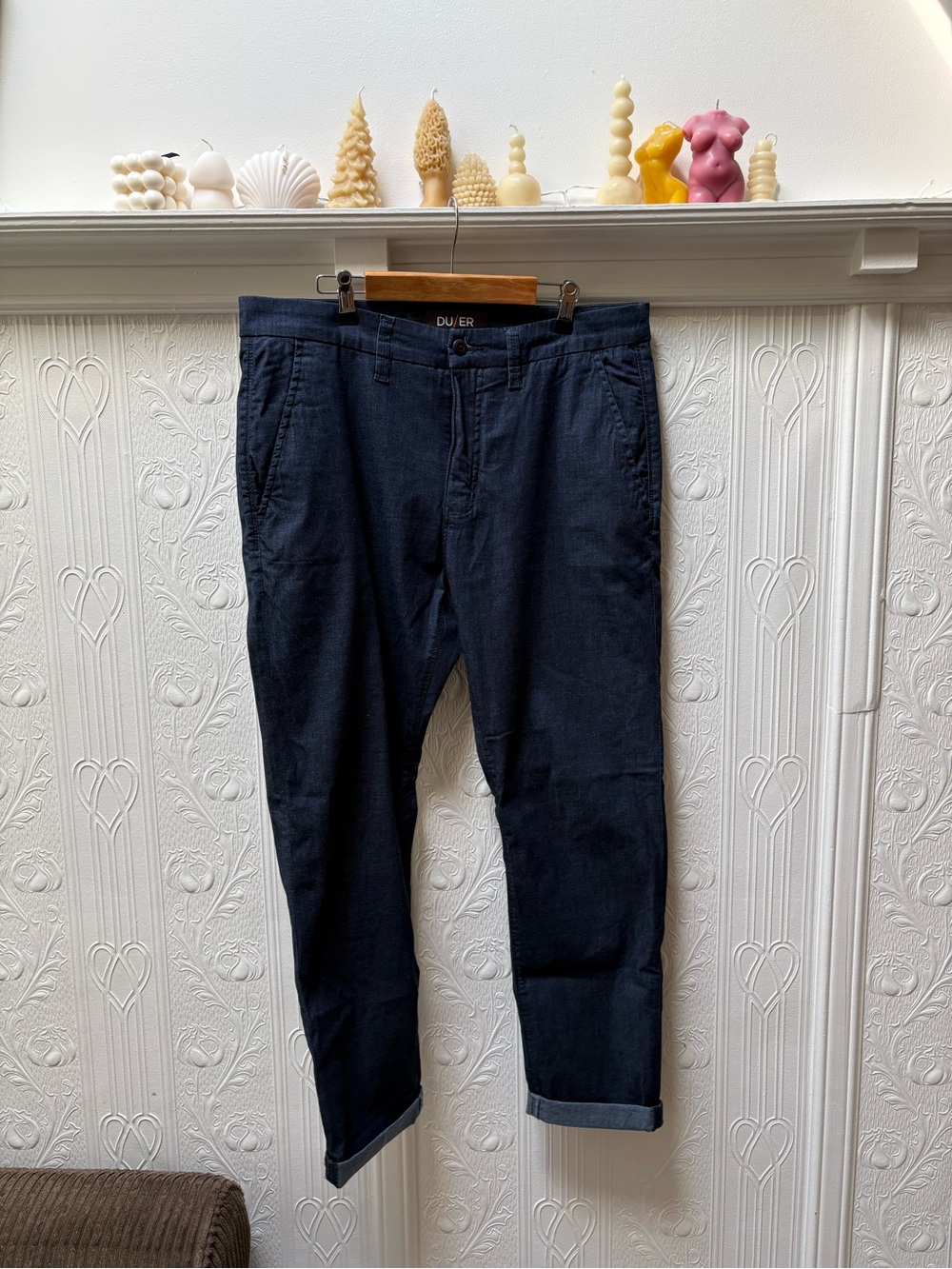 DU/ER Men's Dark Navy Stretch Chinos Weightless Denim & Weightless Poplin